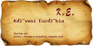 Kövesi Euzébia névjegykártya